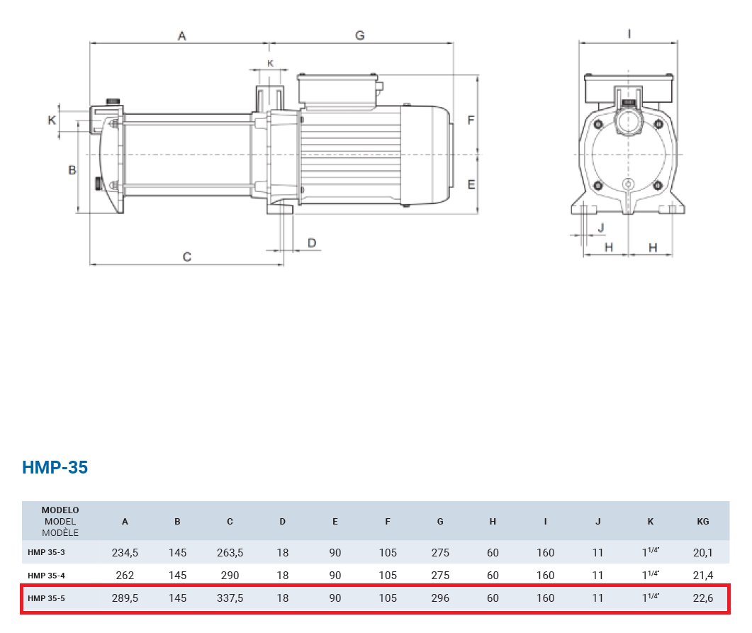 PYD HMP 35-5B - Bomba centrífuga – imagen de producto