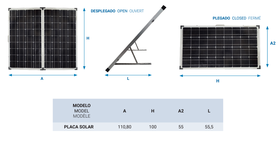 Kit bombeo solar - PYD 3TSS0.76 – ficha técnica de medidas y dimensiones