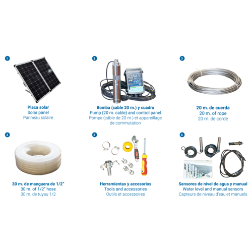 Kit de bombeo solar 700 l/h 120W PYD 3TSS0.76 – View 2