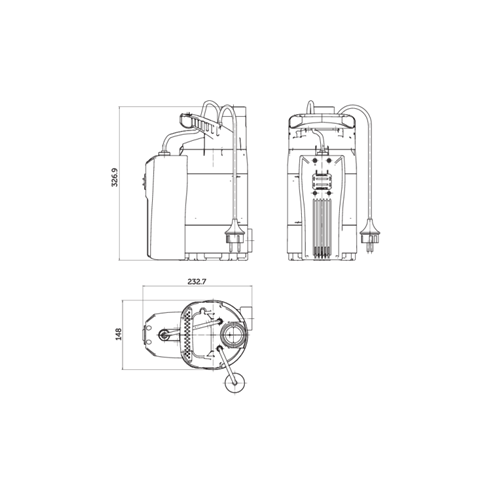PYD LKS-500PA Bomba sumergible aguas limpias 0,7CV / 500W 12.000 l/h – Vista 3